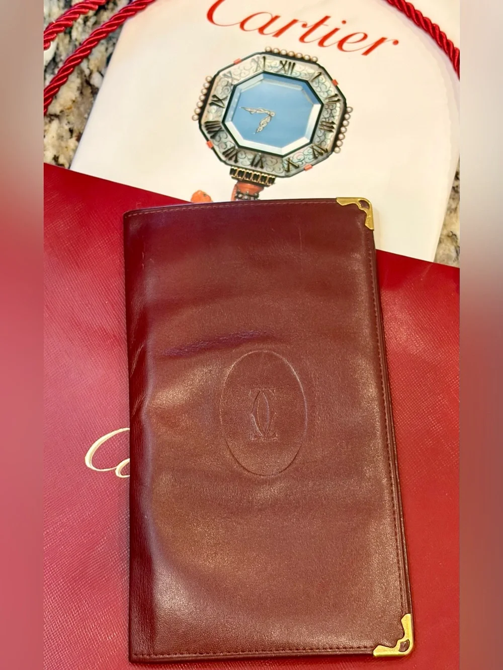 VTG. Cartier Burgundy Leather Men’s Wallet